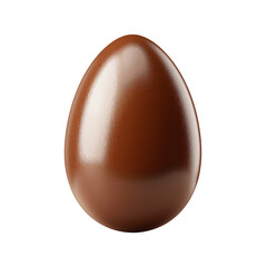 a chocolate egg on a white background