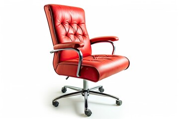 Red leather modern office chair Alone