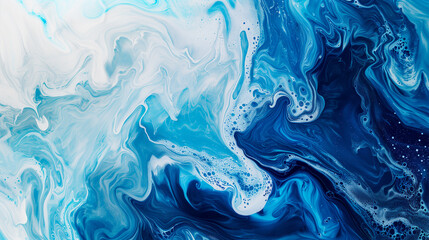 Obraz premium Blue and White Abstract Painting - Vibrant Artwork on Canvas