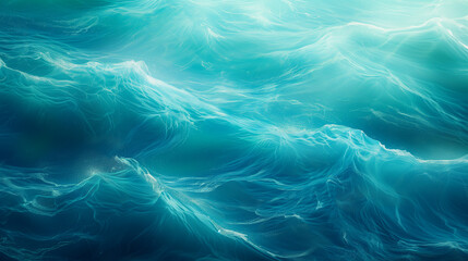 Obraz premium Painting, Blue Waves in the Ocean, Serene Nature Artwork