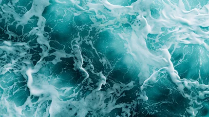 Keuken spatwand met foto Close Up View of Ocean Waves, Majestic, Powerful, and Calming © Nelson