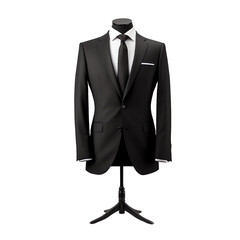 a black suit and tie on a mannequin