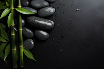 Zen stones and bamboo