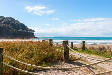 Waihi beach picturesque landscape, New Zealand