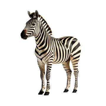 a zebra standing on a white background