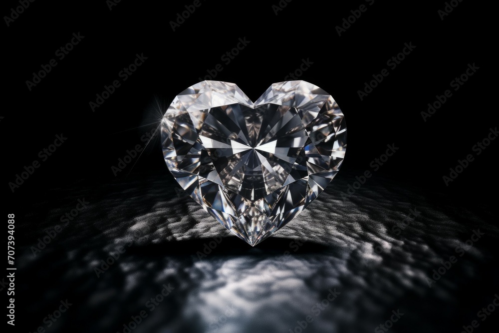 Poster heart shaped gemstone. background with selective focus and copy space