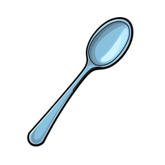 a blue spoon with a white background