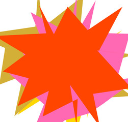 An abstract transparent cut out neon star burst shape design element.
