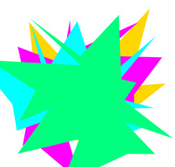 Obraz premium An abstract transparent cut out neon star burst shape design element.