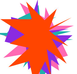 Obraz premium An abstract transparent cut out neon star burst shape design element.