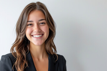 Fototapeta premium A friendly and approachable portrait of a young professional with a genuine smile.