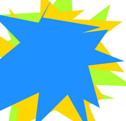 An abstract transparent cut out neon star burst shape design element.