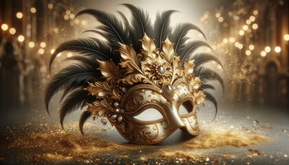 venetian carnival mask, Generative AI - obrazy, fototapety, plakaty