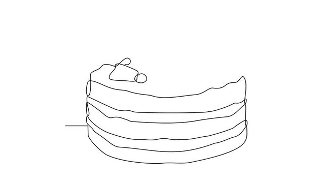 Animated self drawing of various cake vector illustration. cake for party illustration simple linear style vector concept. Cake for party design video and suitable for your asset design.