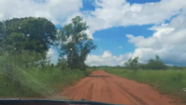 time lapse dirigindo por estrada na cidade de Costa Rica, Estado do Mato Grosso do Sul, Brasil