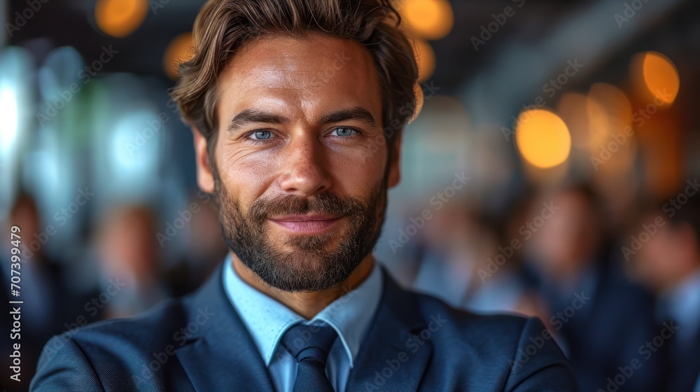 Wall mural Portrait of handsome confident man. Best candidate of job