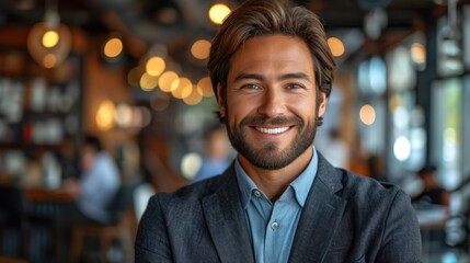 Fototapeta premium Portrait of handsome confident man. Best candidate of job