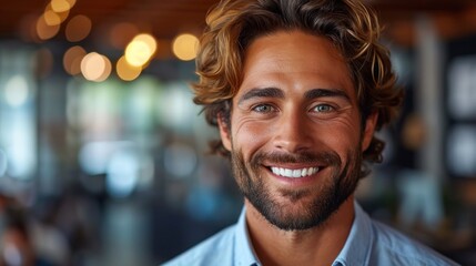 Fototapeta premium Portrait of handsome confident man. Best candidate of job