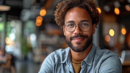 Fototapeta premium Portrait of handsome confident afro american man. Best candidate of job