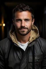 Fototapeta premium Porträt eines charismatischen Mannes mit drei Tage Bart
