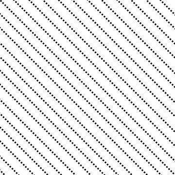 Diagonal stripe seamless pattern. classic black and white thin line background.