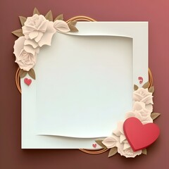 beautiful frame for text and foto flatly copy the space greeting card for valentine s day