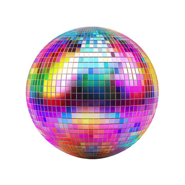 a colorful disco ball with many squares