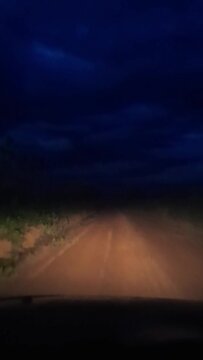 time lapse dirigindo por estrada na cidade de Costa Rica, Estado do Mato Grosso do Sul, Brasil