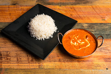 Butter chicken and basmati rice