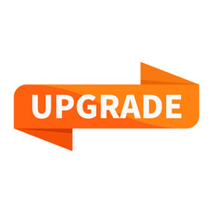 Upgrade Orange Rectangle Ribbon Shape For Sale Information Promotion Business Marketing Social Media Announcement
