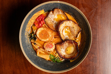 Spicy pork ramen noodles