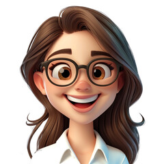 a cartoon of a woman wearing glasses