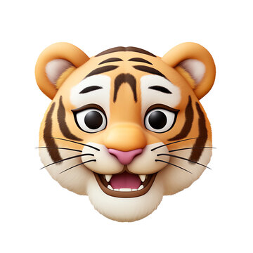 a cartoon tiger head with white background