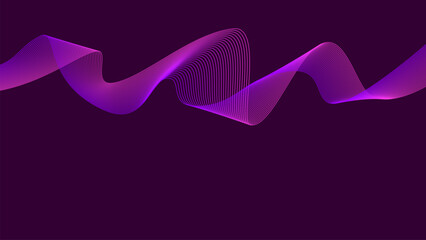 Background with Pink Purple dim Violet wave lines Flowing waves design Abstract digital equalizer sound wave. Line Vector illustration for tech futuristic innovation concept background Graphic design
