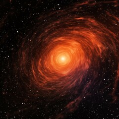 Obraz premium Orange Swirls with Stars in Cosmic Background