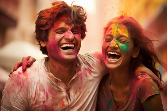 Happy Holi festival of colors and love during the spring