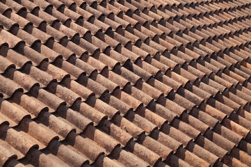 Genteng is traditional roof from Indonesia. Genteng press as the roof of a house made of clay.