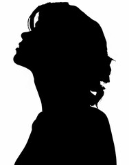 Black silhouette of a young sexy woman.