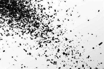Black silhouette of falling glitter confetti.