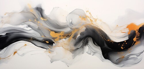 The allure of marble ink strokes derived from an exquisite original painting, shaping an enchanting and refined abstract art background. - obrazy, fototapety, plakaty