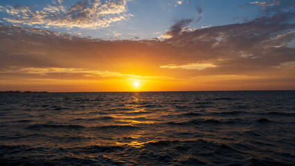 Beautiful sunset captured while walking on Lagoon Promenade Road, Walvis Bay, Namibia
