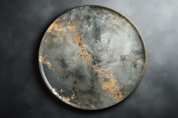a circular plate placed on a surface. Generative AI
