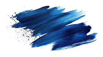 blue paint brush strokes in watercolor isolated against transparent - obrazy, fototapety, plakaty