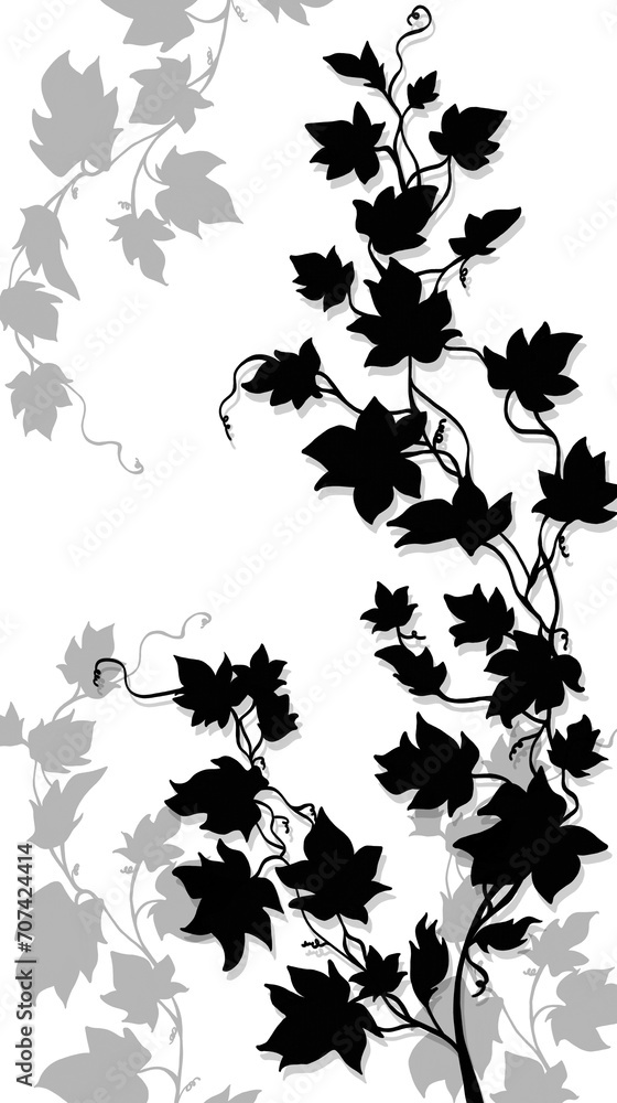 Wall mural grapevine silhouette illustration