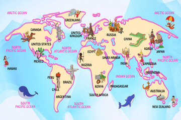 landmark in worldmap