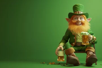 Foto op Canvas st patricks day leprechaun drinking beer © WhereTheArtIs