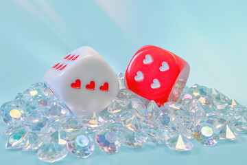 Lucky in Love: Lucky Number 7 on Heart Themed Dice