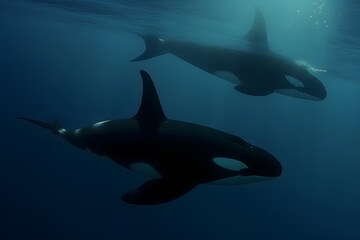 Fototapeta premium Killer Whale, orcinus orca. Neural network AI generated art