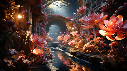 Obraz na płótnie Canvas Beautiful Flower Garden Concept Photography