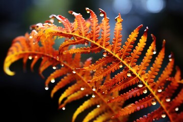 Close-up of a fern in autumn colors.